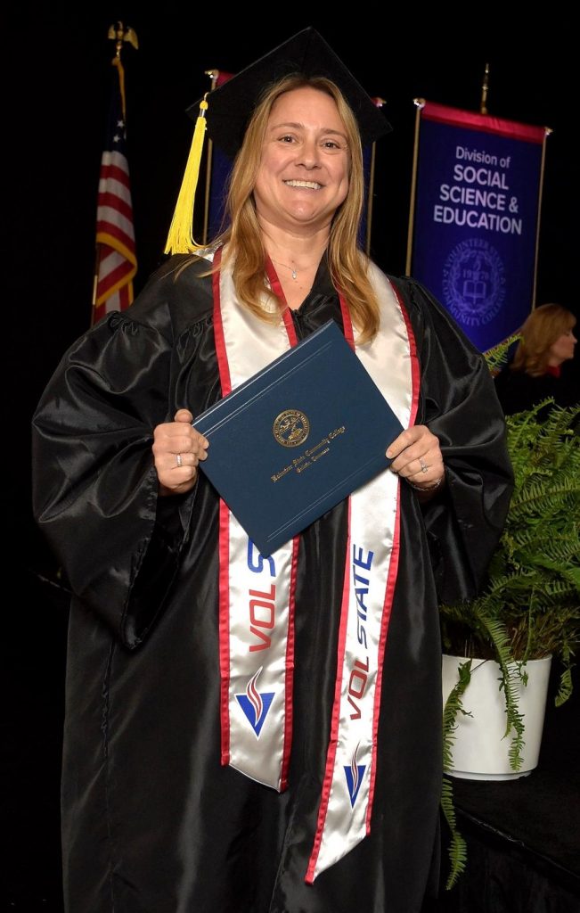 Jen Stanley graduating from Vol State, 2023